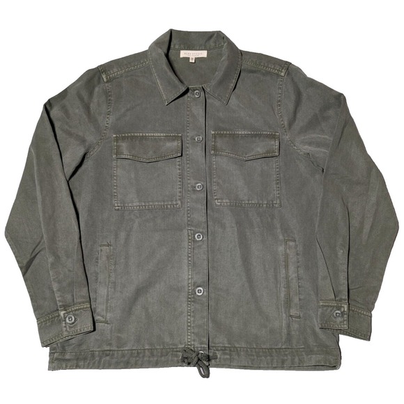 Side Stitch Jackets & Blazers - SIDE STITCH Los Angeles Women Small Green‎ Lyocell Cotton Lightweight Jacket